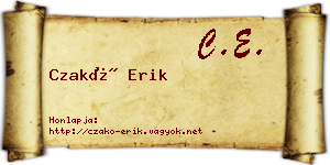 Czakó Erik névjegykártya